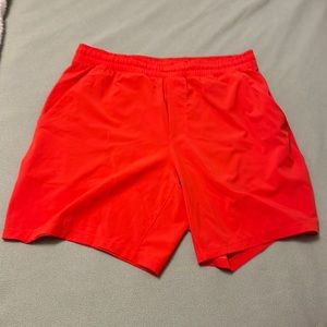 LuluLemon 7” Linerless Pacebreaker color: Red Size Large